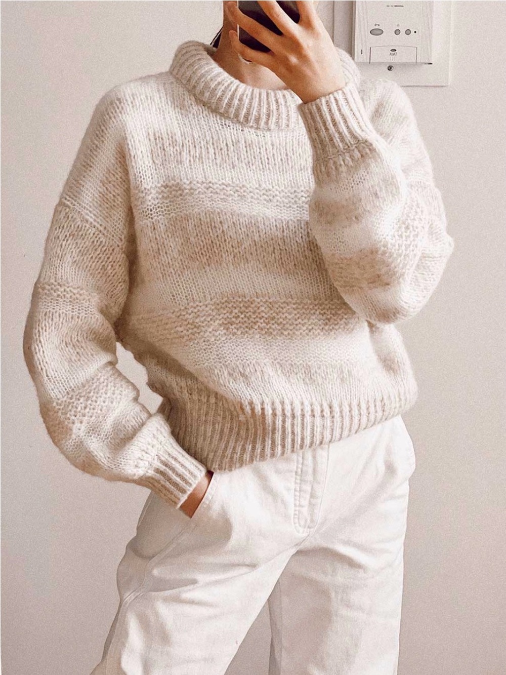 Everlane | Neutral Beige Thick Collar Sweater